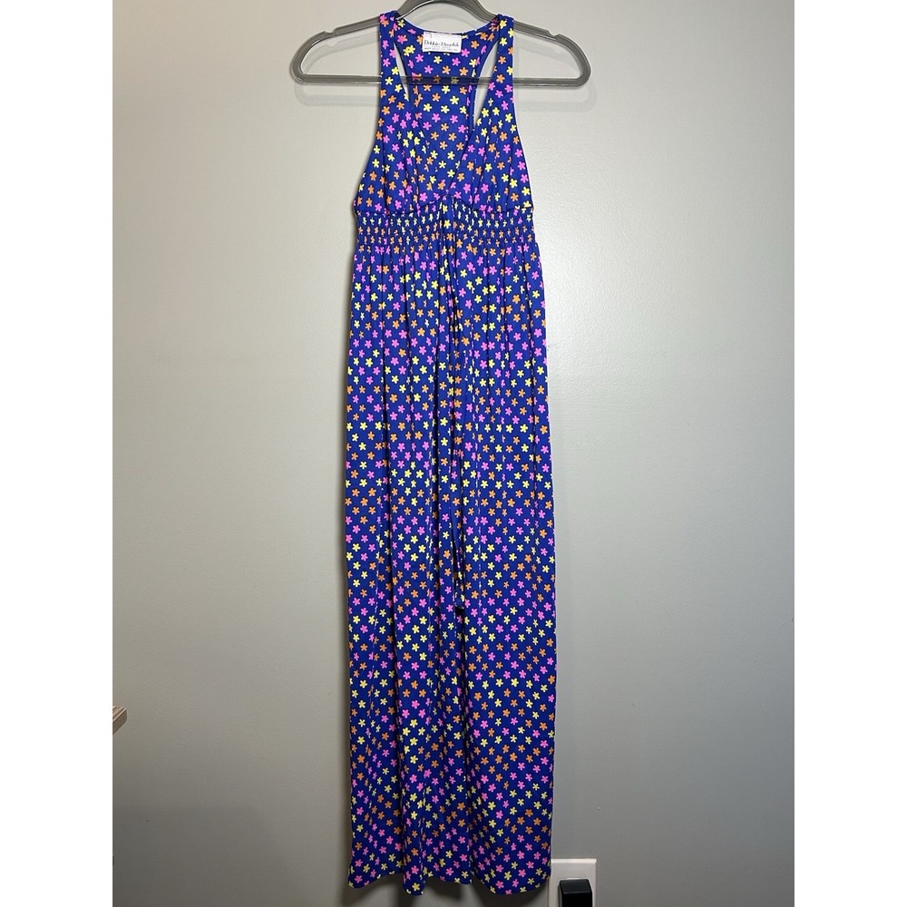 Vintage Y2K Bobbie Brooks Women's 13 Floral Sleeveless Halter Maxi Dress SMALL